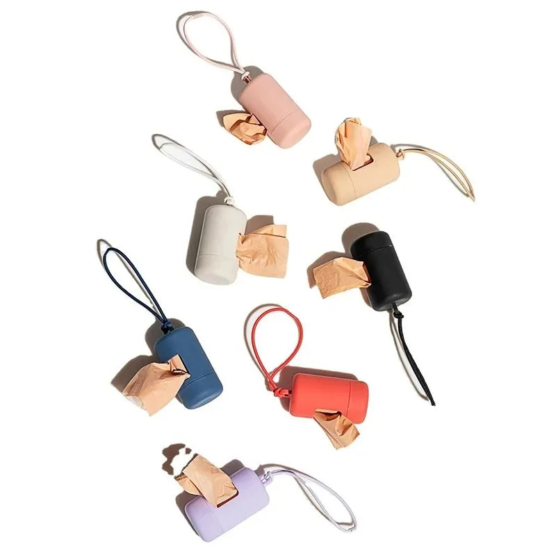 Saco para cocô de cachorro, dispensador portátil de sacos para resíduos de animais de estimação, suporte de lixo para cachorro, luxuoso e estiloso, suprimentos de limpeza