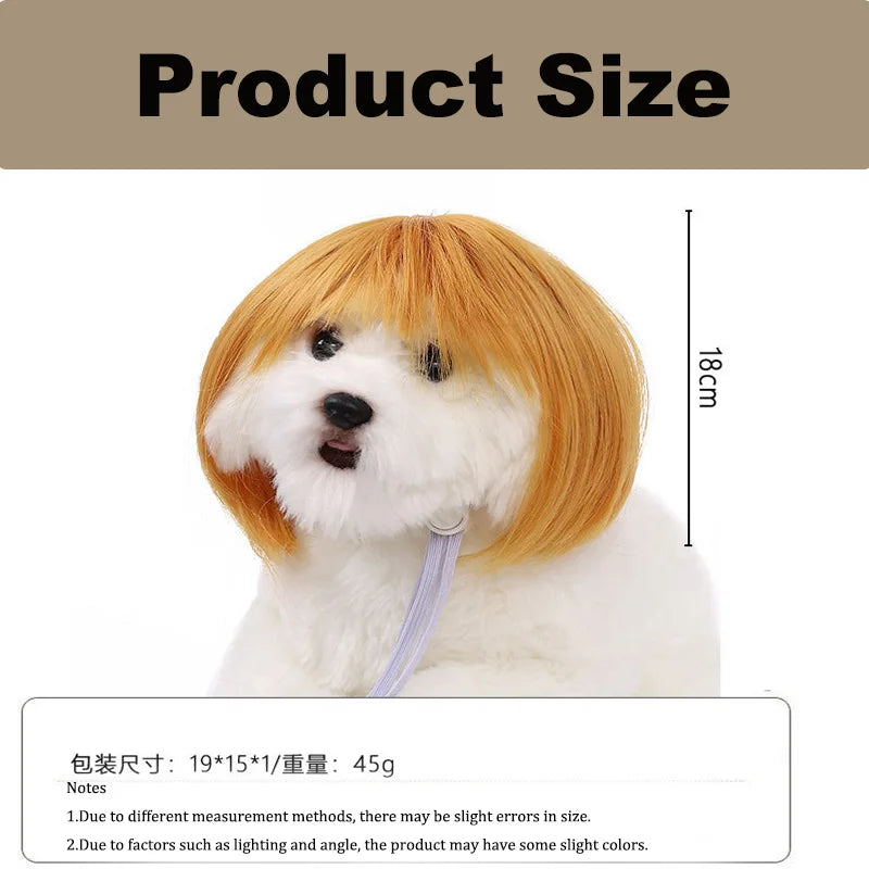 Peruca para animais de estimação, peruca para cães e gatos, acessórios para animais de estimação, cabelo cacheado, cabelo liso, faça você mesmo, acessório para peruca de cabelo trançado à mão