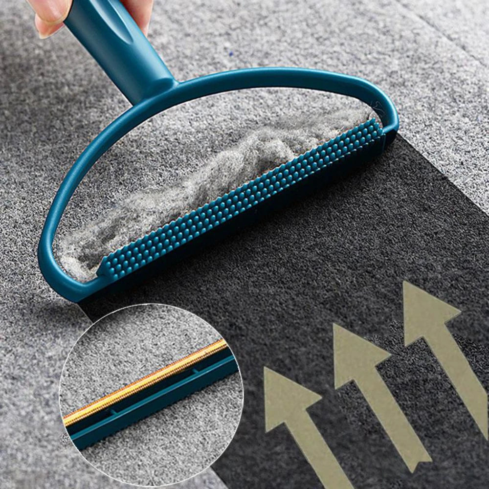 Escova removedora de pelos de animais de estimação, escova portátil de silicone com dois lados, limpador de suéter, escova de lã para limpeza de casacos, ferramenta para produtos para animais de estimação