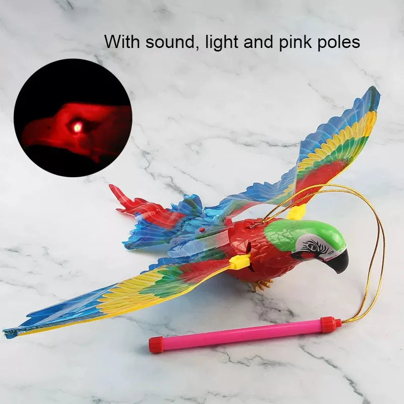 Simulação de pássaro, brinquedo interativo para gatos, águia elétrica pendurada, pássaro voador, brinquedo provocador para gatos, vara para arranhar, corda para animais de estimação