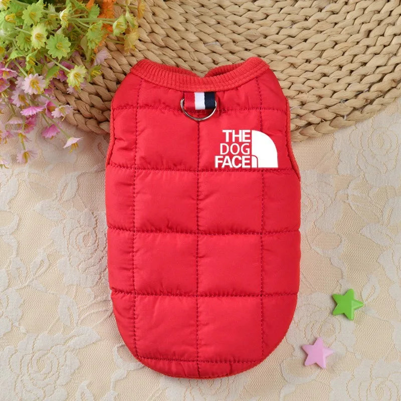 Roupas de cachorro da moda, casaco quente de inverno para animais de estimação, pequeno, médio, rosto de cachorro, logotipo estéreo para chihuahua, fantasia de buldogue francês