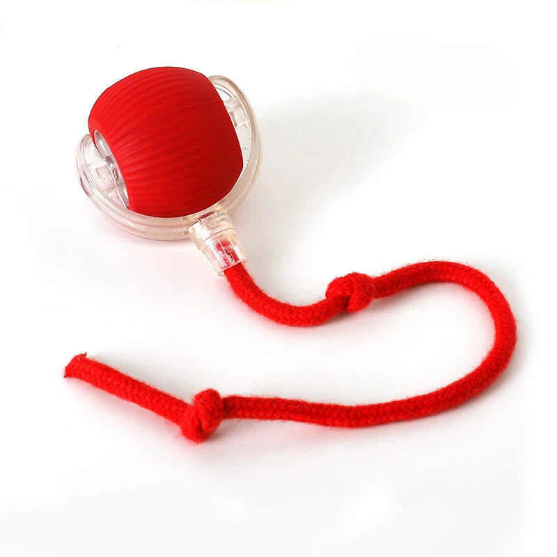 Bola de brinquedo interativa para gatos, bola rolante automática com cauda, brinquedo interativo inteligente recarregável para animais de estimação, rato inteligente para gatos