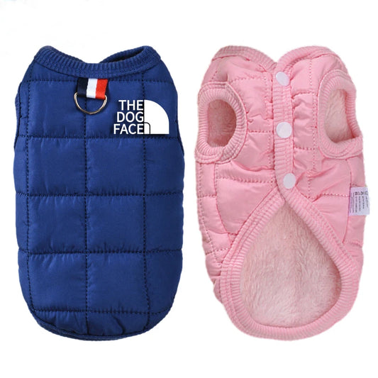 Roupas de cachorro da moda, casaco quente de inverno para animais de estimação, pequeno, médio, rosto de cachorro, logotipo estéreo para chihuahua, fantasia de buldogue francês