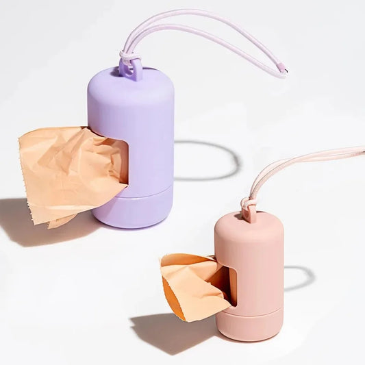 Saco para cocô de cachorro, dispensador portátil de sacos para resíduos de animais de estimação, suporte de lixo para cachorro, luxuoso e estiloso, suprimentos de limpeza