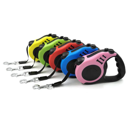 Coleira retrátil para cães de 3 metros e 5 metros, coleira para animais de estimação, corda de tração, cinto automático flexível para cães pequenos, médios e grandes