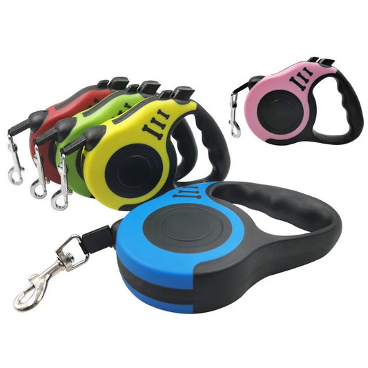 Coleira retrátil para cães de 3 metros e 5 metros, coleira para animais de estimação, corda de tração, cinto automático flexível para cães pequenos, médios e grandes