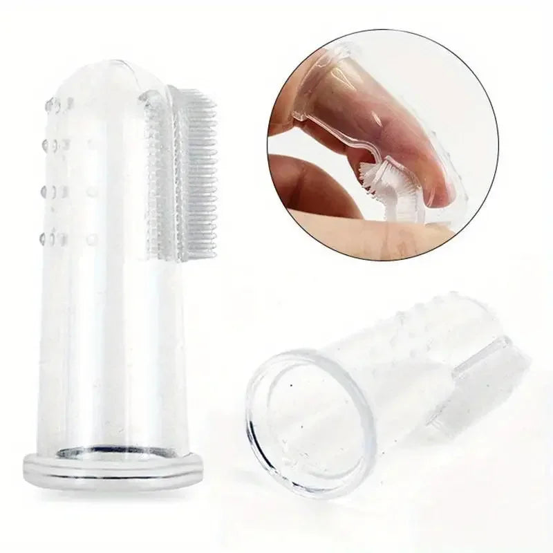 Escova de dentes super macia para animais de estimação, escova de dedo para cachorro, mau hálito, tártaro, ferramenta para cuidados com os dentes, limpeza de cães e gatos, gel de sílica, suprimentos para animais de estimação