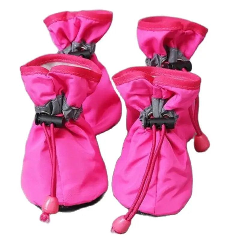 4 pçs/set Sapatos impermeáveis para cães de estimação Botas de chuva antiderrapantes Calçados para cães de gatos pequenos Filhotes de cachorro Botas para animais de estimação Acessórios para patas de animais de estimação
