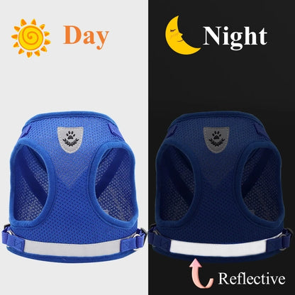 Conjunto de arnês e guia ajustável para cães e gatos, colete, coleira, filhotes, gatinhos, coleira e acessórios para animais de estimação
