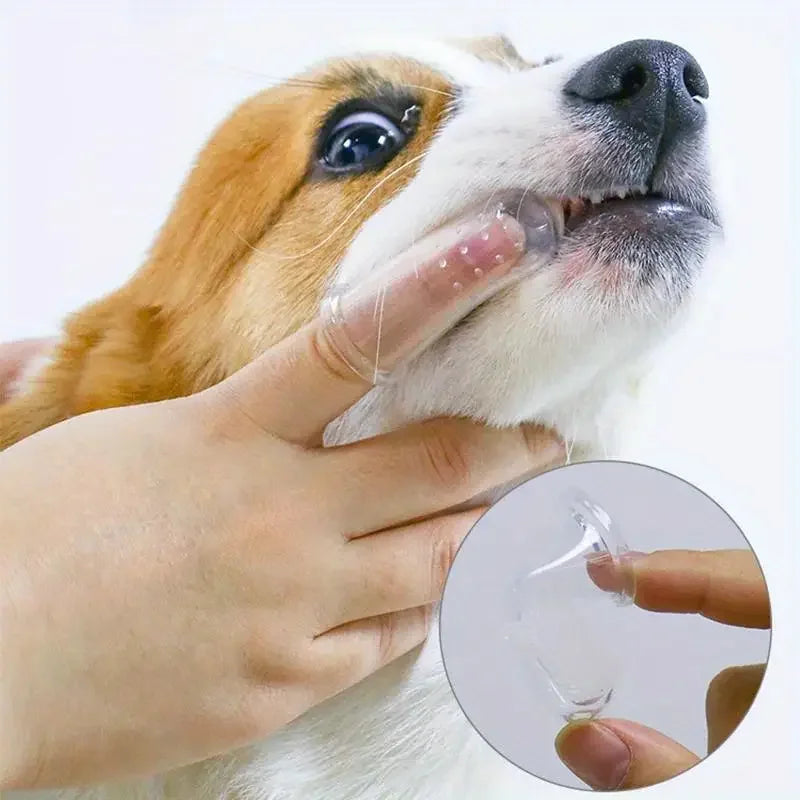 Escova de dentes super macia para animais de estimação, escova de dedo para cachorro, mau hálito, tártaro, ferramenta para cuidados com os dentes, limpeza de cães e gatos, gel de sílica, suprimentos para animais de estimação
