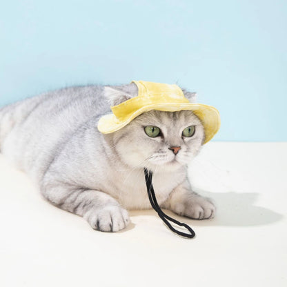 Chapéu para animais de estimação com furos para orelhas, chapéu fofo para cães e gatos, boné de beisebol colorido ajustável para cães pequenos e médios, suprimentos para animais de estimação