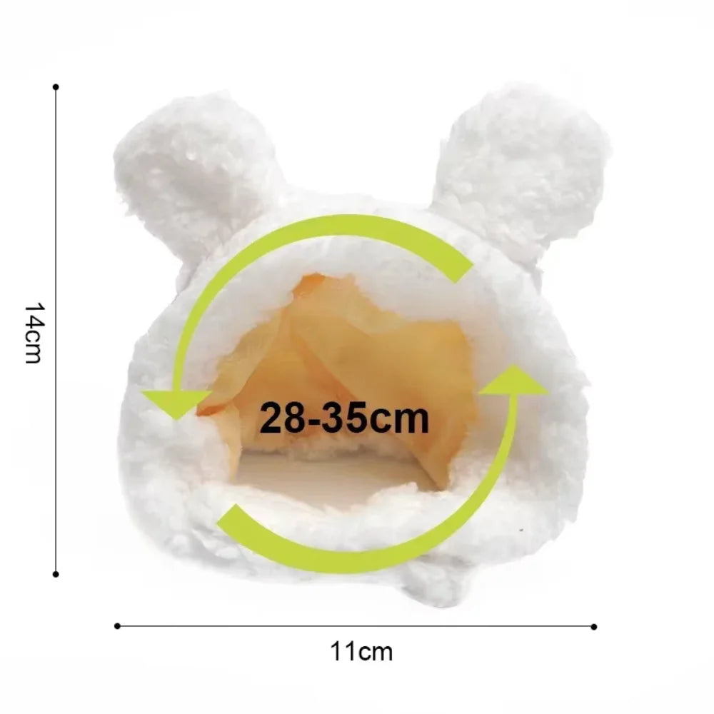 Boné de pelúcia engraçado para gato, urso, capa de cabeça fofa, chapéu de cachorro, chapéu de animal de estimação, gatinho, filhote, acessórios para fantasia cosplay