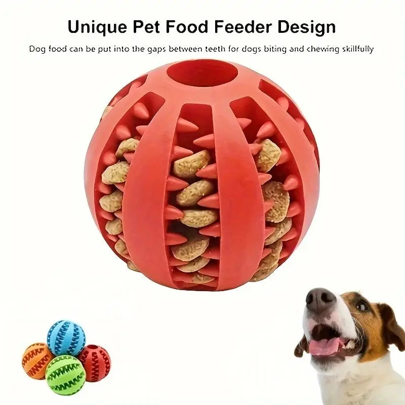 Bola de brinquedo para cachorro, bola de brinquedo não tóxica resistente a mordidas para cães de estimação, filhotes de gatos, alimentador de comida para animais de estimação, bola de mastigação para limpeza dos dentes
