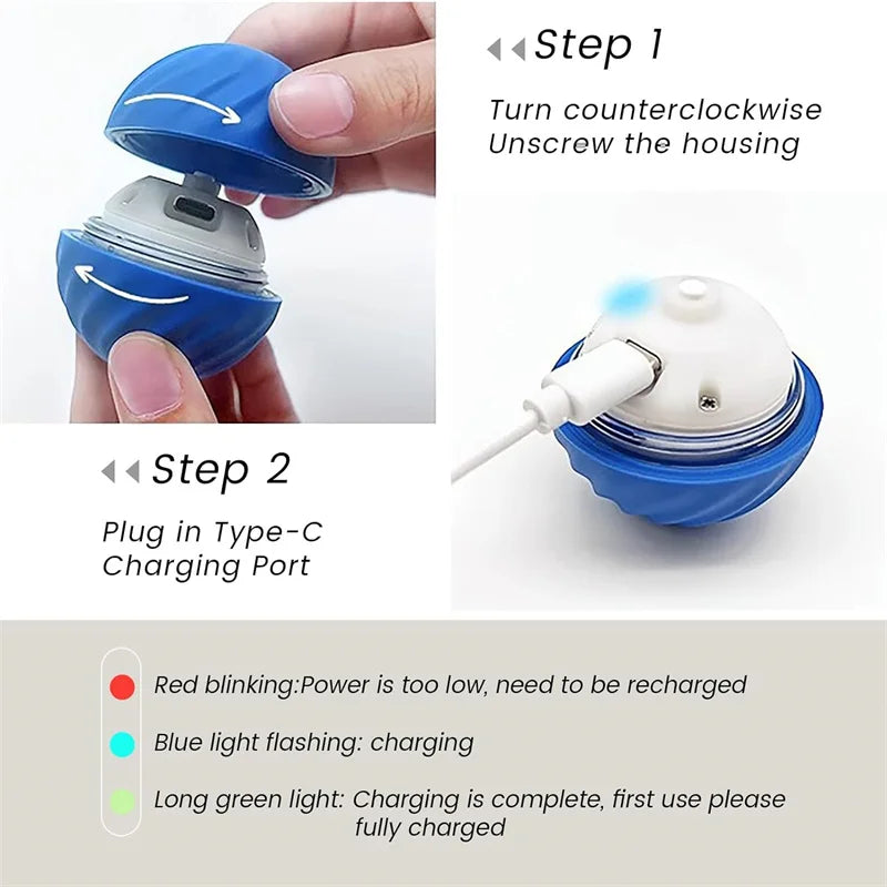 Bola de brinquedo inteligente para cachorro, brinquedo eletrônico interativo para animais de estimação, bola móvel com USB, movimento automático, quicando para filhotes, presente de aniversário, produtos para gatos