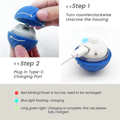 Bola de brinquedo inteligente para cachorro, brinquedo eletrônico interativo para animais de estimação, bola móvel com USB, movimento automático, quicando para filhotes, presente de aniversário, produtos para gatos
