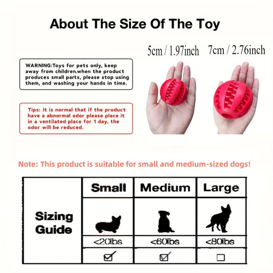 Bola de brinquedo para cachorro, bola de brinquedo não tóxica resistente a mordidas para cães de estimação, filhotes de gatos, alimentador de comida para animais de estimação, bola de mastigação para limpeza dos dentes