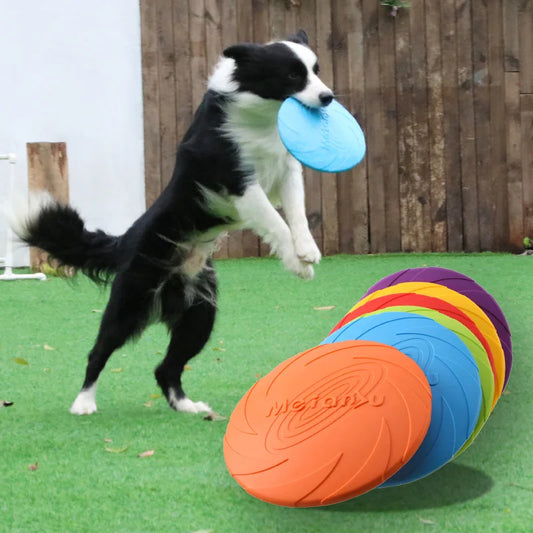Disco voador resistente a mordidas OUZEY para cães, brinquedos multifuncionais para treinamento de filhotes, jogo interativo ao ar livre, produtos para cães de estimação