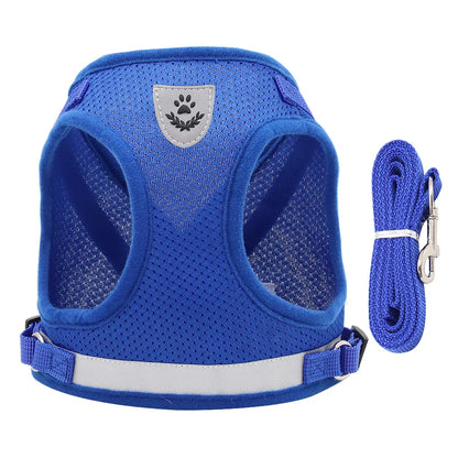 Conjunto de arnês e guia ajustável para cães e gatos, colete, coleira, filhotes, gatinhos, coleira e acessórios para animais de estimação