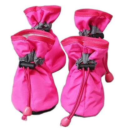 4 pçs/set Sapatos impermeáveis para cães de estimação Botas de chuva antiderrapantes Calçados para cães de gatos pequenos Filhotes de cachorro Botas para animais de estimação Acessórios para patas de animais de estimação